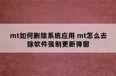 mt如何删除系统应用 mt怎么去除软件强制更新弹窗